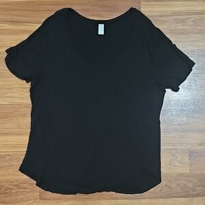 Old Navy Black Short Sleeve Scoop Neck Luxe Tee